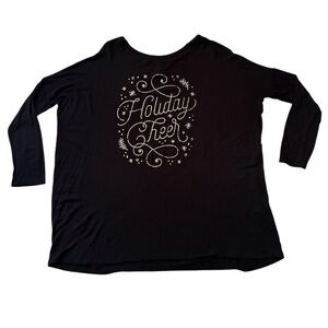 Acting Pro Black Long Sleeve Top Holidays Cheer size 3x
